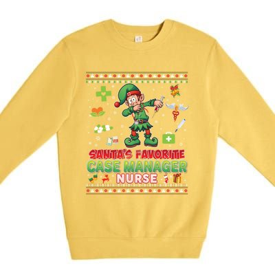 Santas Favorite Case Ager Nurse Dabbing Elf Christmas Gift Premium Crewneck Sweatshirt