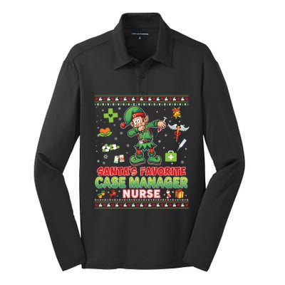 Santas Favorite Case Ager Nurse Dabbing Elf Christmas Gift Silk Touch Performance Long Sleeve Polo