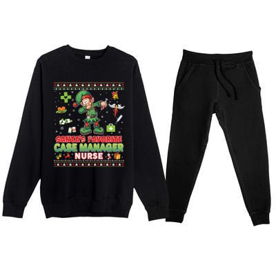 Santas Favorite Case Ager Nurse Dabbing Elf Christmas Gift Premium Crewneck Sweatsuit Set