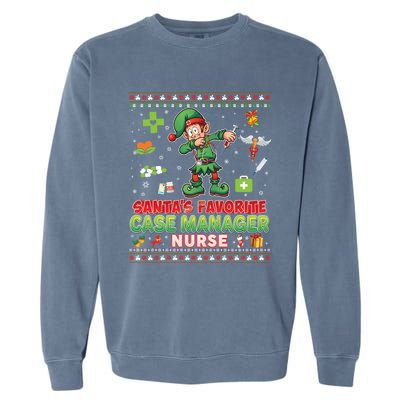 Santas Favorite Case Ager Nurse Dabbing Elf Christmas Gift Garment-Dyed Sweatshirt