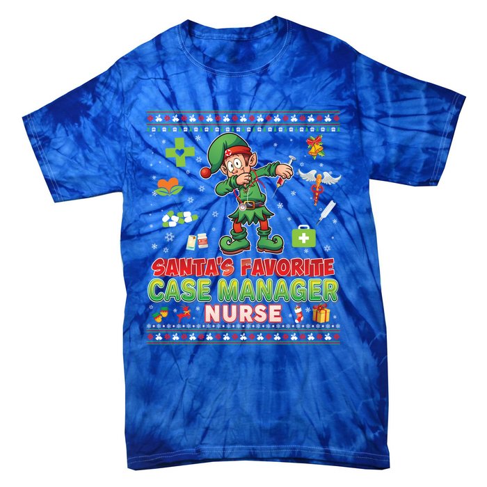 Santas Favorite Case Ager Nurse Dabbing Elf Christmas Gift Tie-Dye T-Shirt