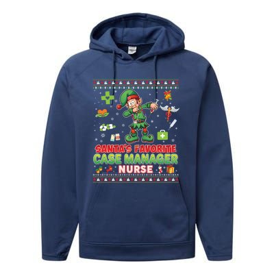 Santas Favorite Case Ager Nurse Dabbing Elf Christmas Gift Performance Fleece Hoodie