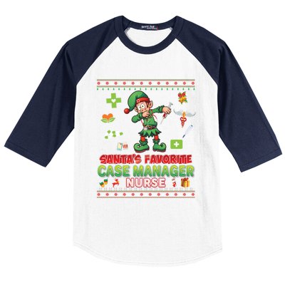 Santas Favorite Case Ager Nurse Dabbing Elf Christmas Gift Baseball Sleeve Shirt