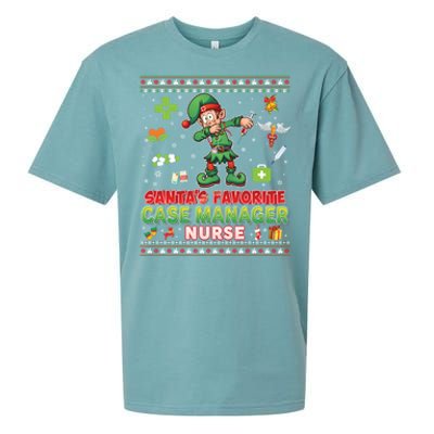 Santas Favorite Case Ager Nurse Dabbing Elf Christmas Gift Sueded Cloud Jersey T-Shirt