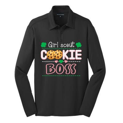 Scout For Cookie Boss Funny Scouting Family Matching Silk Touch Performance Long Sleeve Polo