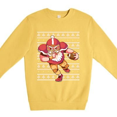 Santa Football Christmas Premium Crewneck Sweatshirt