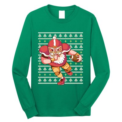 Santa Football Christmas Long Sleeve Shirt