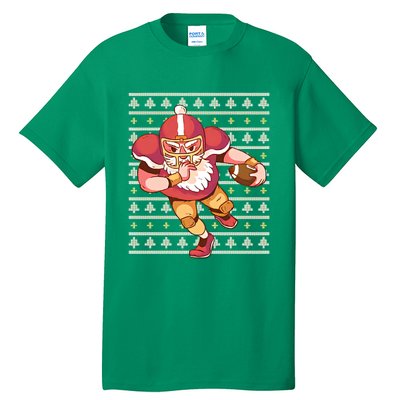 Santa Football Christmas Tall T-Shirt