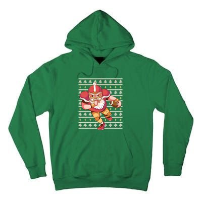 Santa Football Christmas Tall Hoodie