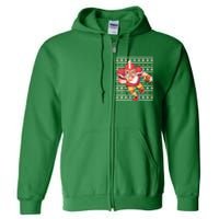 Santa Football Christmas Full Zip Hoodie