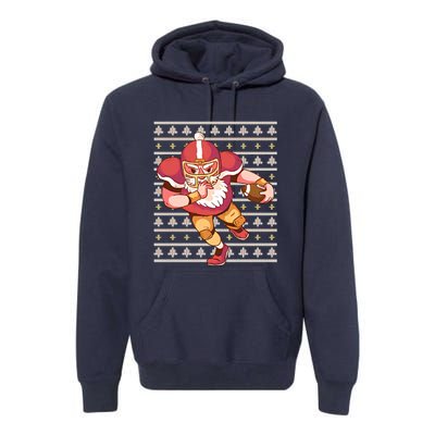 Santa Football Christmas Premium Hoodie