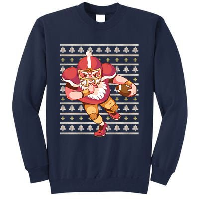 Santa Football Christmas Tall Sweatshirt