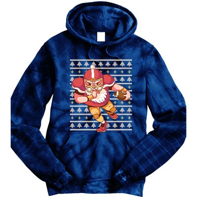 Santa Football Christmas Tie Dye Hoodie