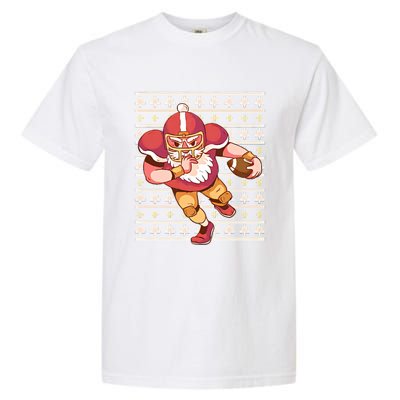 Santa Football Christmas Garment-Dyed Heavyweight T-Shirt