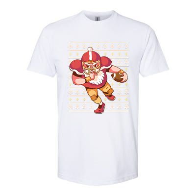 Santa Football Christmas Softstyle CVC T-Shirt