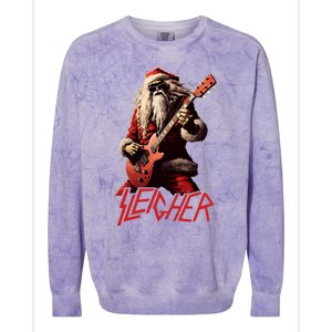 Sleigher Funny Christmas Heavy Metal Music Colorblast Crewneck Sweatshirt