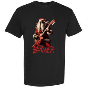 Sleigher Funny Christmas Heavy Metal Music Garment-Dyed Heavyweight T-Shirt