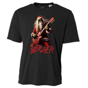 Sleigher Funny Christmas Heavy Metal Music Cooling Performance Crew T-Shirt