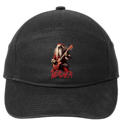 Sleigher Funny Christmas Heavy Metal Music 7-Panel Snapback Hat