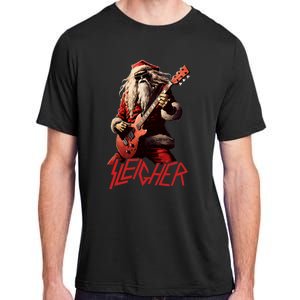 Sleigher Funny Christmas Heavy Metal Music Adult ChromaSoft Performance T-Shirt