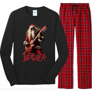 Sleigher Funny Christmas Heavy Metal Music Long Sleeve Pajama Set