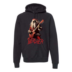 Sleigher Funny Christmas Heavy Metal Music Premium Hoodie