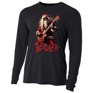 Sleigher Funny Christmas Heavy Metal Music Cooling Performance Long Sleeve Crew