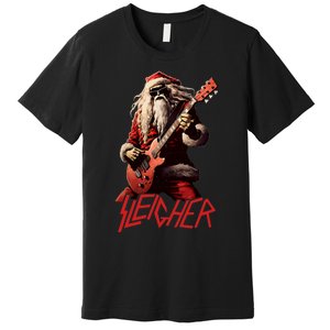 Sleigher Funny Christmas Heavy Metal Music Premium T-Shirt