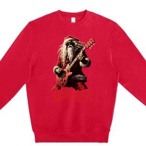 Sleigher Funny Christmas Heavy Metal Music Premium Crewneck Sweatshirt