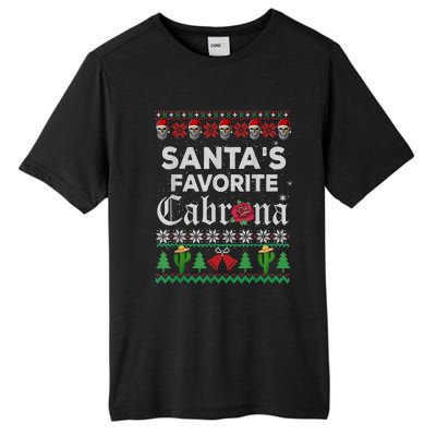 SantaS Favorite Cabrona Ugly Xmas Sweater Funny Santa Skull Gift Tall Fusion ChromaSoft Performance T-Shirt