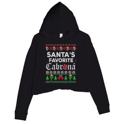 SantaS Favorite Cabrona Ugly Xmas Sweater Funny Santa Skull Gift Crop Fleece Hoodie