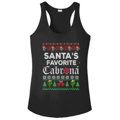 SantaS Favorite Cabrona Ugly Xmas Sweater Funny Santa Skull Gift Ladies PosiCharge Competitor Racerback Tank