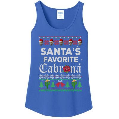 SantaS Favorite Cabrona Ugly Xmas Sweater Funny Santa Skull Gift Ladies Essential Tank