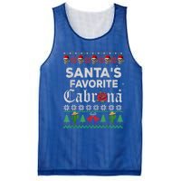 SantaS Favorite Cabrona Ugly Xmas Sweater Funny Santa Skull Gift Mesh Reversible Basketball Jersey Tank