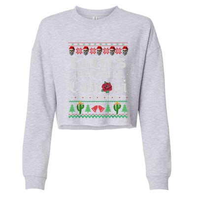 SantaS Favorite Cabrona Ugly Xmas Sweater Funny Santa Skull Gift Cropped Pullover Crew