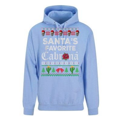 SantaS Favorite Cabrona Ugly Xmas Sweater Funny Santa Skull Gift Unisex Surf Hoodie