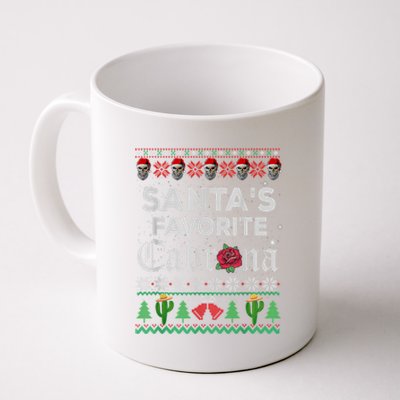 SantaS Favorite Cabrona Ugly Xmas Sweater Funny Santa Skull Gift Coffee Mug