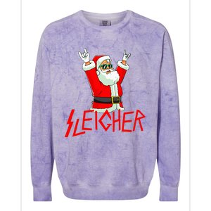 Sleigher Funny Christmas Heavy Metal Music Colorblast Crewneck Sweatshirt