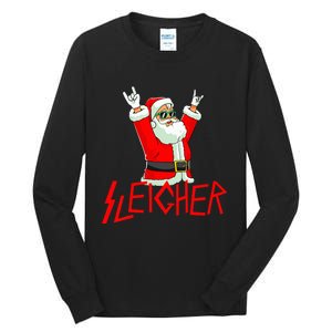 Sleigher Funny Christmas Heavy Metal Music Tall Long Sleeve T-Shirt