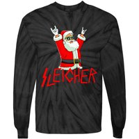 Sleigher Funny Christmas Heavy Metal Music Tie-Dye Long Sleeve Shirt