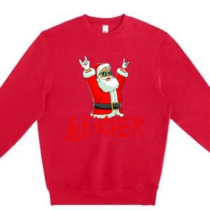 Sleigher Funny Christmas Heavy Metal Music Premium Crewneck Sweatshirt