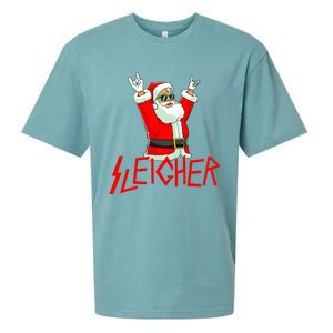 Sleigher Funny Christmas Heavy Metal Music Sueded Cloud Jersey T-Shirt