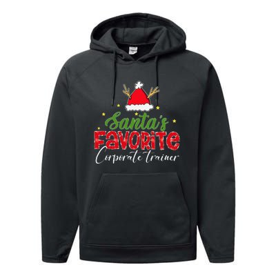 SantaS Favorite Corporate Trainer Christmas Performance Fleece Hoodie