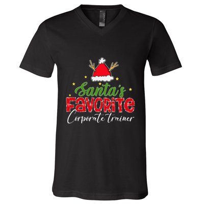 SantaS Favorite Corporate Trainer Christmas V-Neck T-Shirt