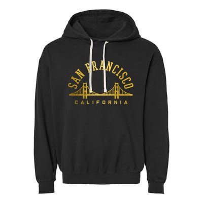 San Francisco California Golden Gate Bridge Vintage Garment-Dyed Fleece Hoodie