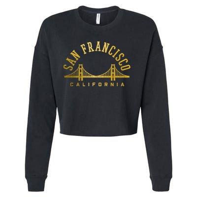 San Francisco California Golden Gate Bridge Vintage Cropped Pullover Crew