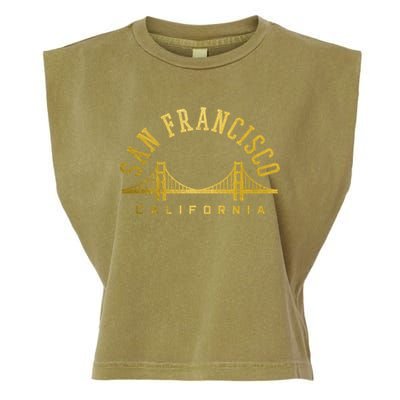 San Francisco California Golden Gate Bridge Vintage Garment-Dyed Women's Muscle Tee