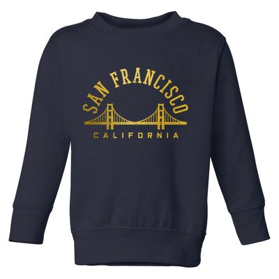 San Francisco California Golden Gate Bridge Vintage Toddler Sweatshirt