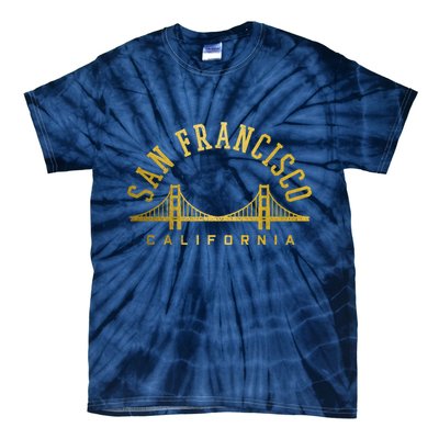 San Francisco California Golden Gate Bridge Vintage Tie-Dye T-Shirt