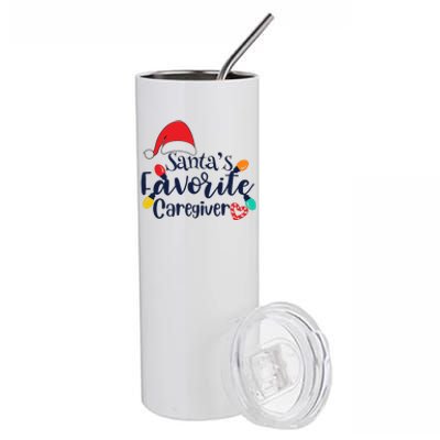 Santa's Favorite Caregiver Christmas Funny Gift Stainless Steel Tumbler